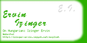 ervin izinger business card